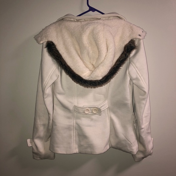 YMI Jackets & Coats Ymi White Fuzzy Winter Coat Poshmark